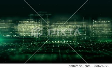Digital Cyberspace and Digital Data Network Connections. High Speed Connection and Big Data Analysis, Technology Environment Digital Matrix Abstract Background. 3d Rendering 88626070