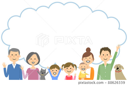 Family three generations balloon 88626339