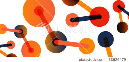 Abstract background. Round dots connected by lines. Trendy techno business template for wallpaper, banner, background or landing 88626479