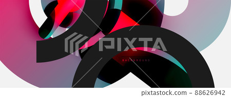 Round shapes circles and other geometric forms. Vector illustration for wallpaper banner background card or landing page Round shapes circles and other geometric forms. Vector illustration for wallpaper banner background card or landing page 88626942