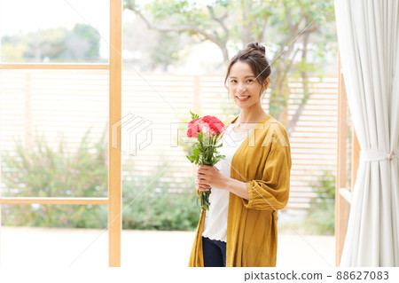 Woman with a bouquet Woman with a bouquet 88627083