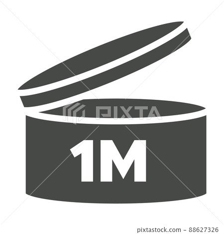 1 m Pao vector symbol. Period after opening icon. Cosmetic open month life shelf. Cosmetic product expiration. 88627326