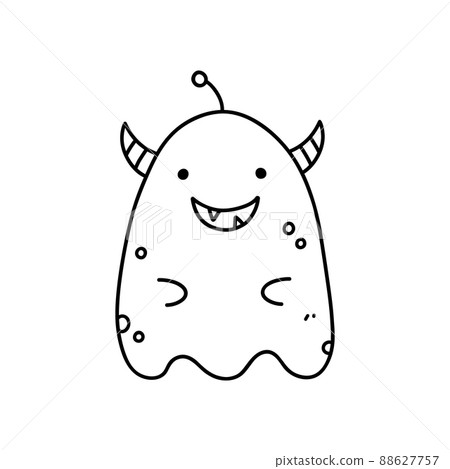 Cute and funny monster isolated on white background 88627757
