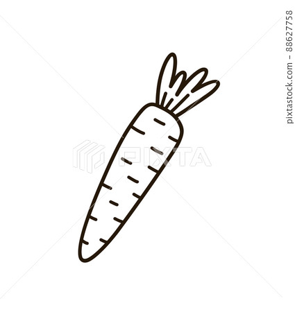 Cute carrot isolated on white background in doodle style 88627758