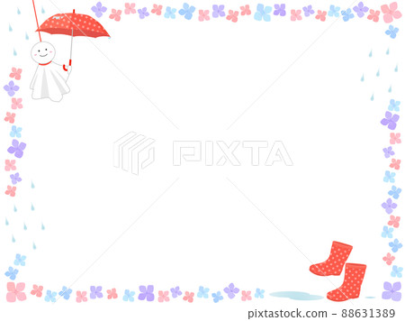 Cute rainy season frame 88631389