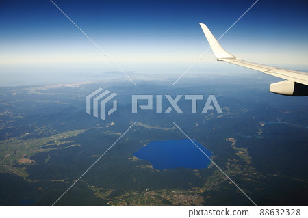 Lake Tazawa seen from the sky (Iwate Prefecture) 88632328