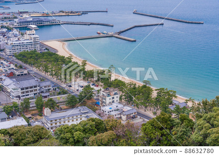 (Hyogo Prefecture) Sumoto cityscape seen from the ruins of Sumoto Castle 88632780