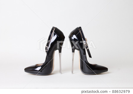 fetish black shine extreme high heels 88632979