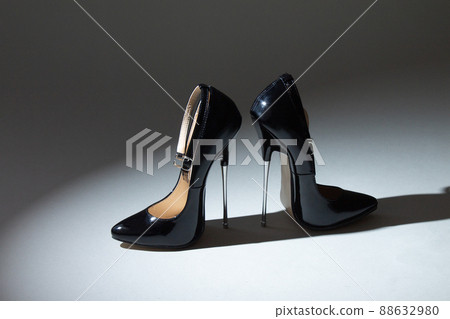 fetish black shine extreme high heels 88632980