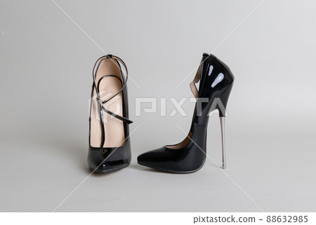 fetish black shine extreme high heels 88632985