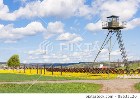 rests of iron curtain in Satov, Southern Moravia, Czech Republic 88633120