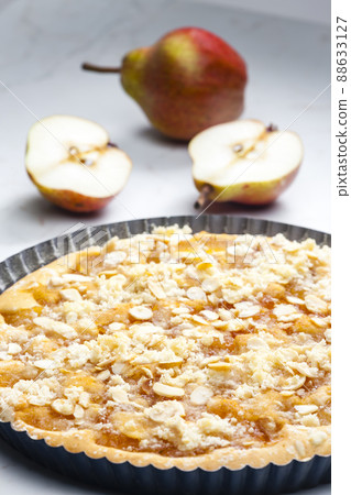 still life of fruit cake with almonds 88633127