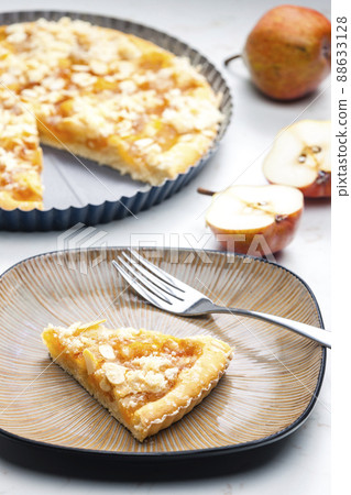 still life of fruit cake with almonds 88633128