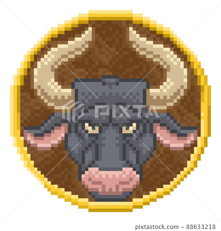 Zodiac Horoscope Astrology Taurus Pixel Art Sign 88633218