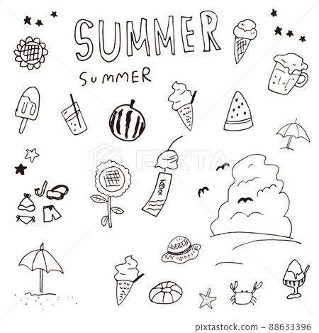 手繪夏日插畫 手繪夏日插畫 88633396