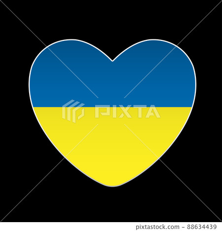 Icon symbol of the heart of Ukraine, in the form of a flag 88634439