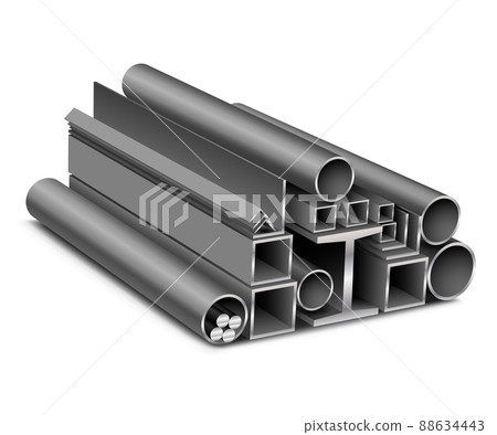Rolled metal isolated on white Rolled metal isolated on white 88634443