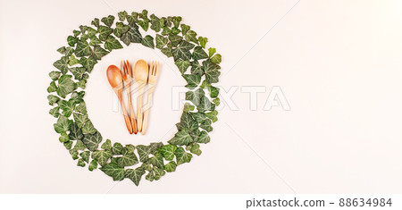 Set of eco friendly bamboo eating ,wooden cutlery.Zero waste traveling set.Wooden cutlery for reusable use.Environmental protection concept.made of natural materials.Plastic free.Sustainable lifestyle Set of eco friendly bamboo eating ,wooden cutlery.Zero waste traveling set.Wooden cutlery for reusable use.Environmental protection concept.made of natural materials.Plastic free.Sustainable lifestyle 88634984