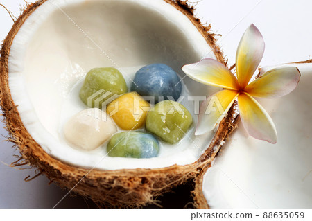 Coconut dumplings in sweet coconut Milk 88635059