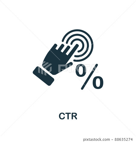 Ctr flat icon. Colored element sign from marketing collection. Flat Ctr icon sign for web design, infographics and more. Ctr flat icon. Colored element sign from marketing collection. Flat Ctr icon sign for web design, infographics and more. 88635274