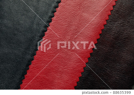 black and red leather with with curly edge. Uses for background. furniture upholstery background. 88635399