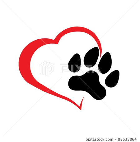 Heart and paws mark 4 88635864