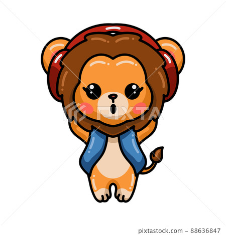cartoon, headphones, lion 88636847