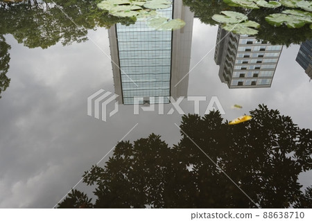倒映在池塘里的建築 倒映在池塘里的建築 88638710