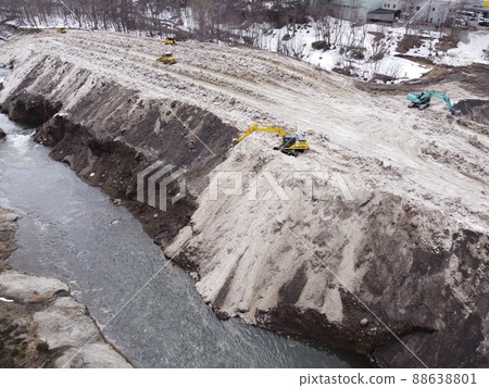 Snow deposit area (aerial view) 88638801