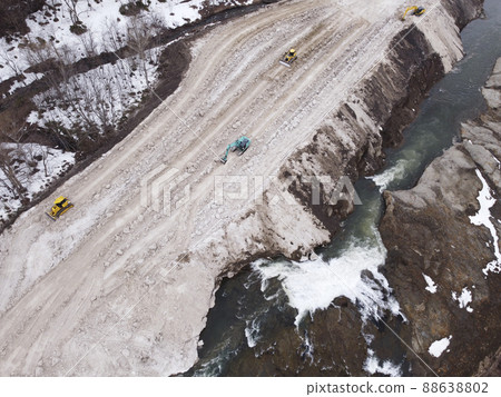 Snow deposit area (aerial view) 88638802