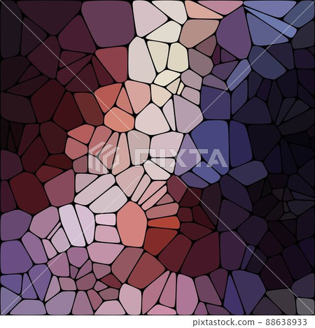 dark colored abstract marble irregular plastic stony mosaic pattern texture background with black grout - purple, violet, pink, blue, bige colors. eps 10 88638933