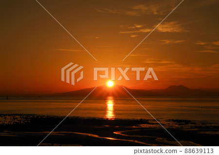 Ariake Sea sunrise scene Ariake Sea sunrise scene 88639113
