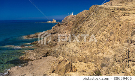 Columnar Jointing Structures Of Punta Baja, Las Sirenas Reef, Cabo de Gata-Nijar Natural Park, Spain Columnar Jointing Structures Of Punta Baja, Las Sirenas Reef, Cabo de Gata-Nijar Natural Park, Spain 88639406