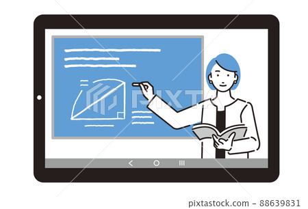 Female instructor giving online lessons 88639831