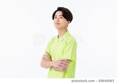 在白色背景的被證明的被證明的工作者 88640065