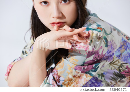 Young women in plain clothes girly fashion Young women in plain clothes girly fashion 88640371