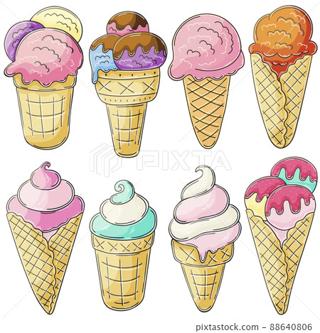 Illustration in hand draw style. Sweet dessert, graphic element for design Illustration in hand draw style. Sweet dessert, graphic element for design 88640806