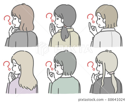 Diagonally backward facing upper body set for a young woman who wonders (clothes for work) Diagonally backward facing upper body set for a young woman who wonders (clothes for work) 88641024