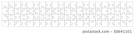 Set of black and white puzzle pieces isolated on a white background. Vector illustration 88641101