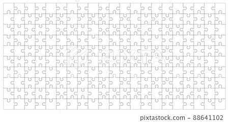 Set of black and white puzzle pieces isolated on a white background. Vector illustration 88641102