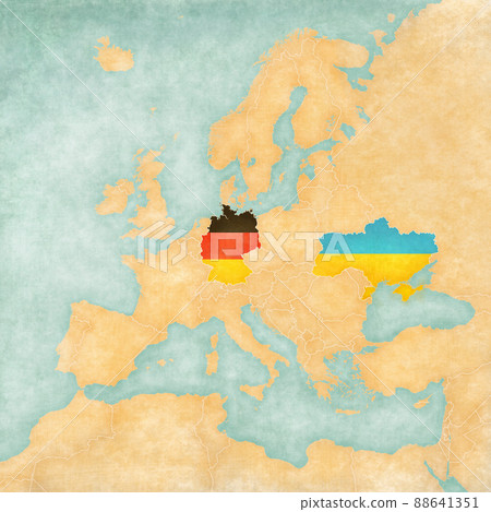 Map of Europe - Ukraine and Germany Map of Europe - Ukraine and Germany 88641351