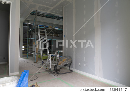 Inside the house under construction The wall before pasting the cloth Inside the house under construction The wall before pasting the cloth 88641547
