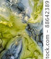 Abstract bright shiny color fluid background, hand drawn alcohol art painting with golden streaks, liquid ink technique texture for backdrop design 88642389