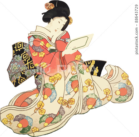 A young lady reading a letter 88643729