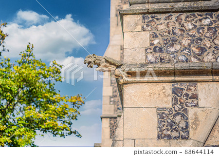 Terrible stone Gargoyle at St Albans church facade. Copenhagen, Denmark Terrible stone Gargoyle at St Albans church facade. Copenhagen, Denmark 88644114