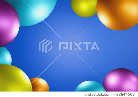Colorful spheres on blue background 88644508