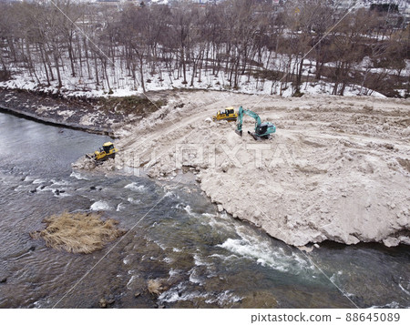 Snow deposit area (aerial view) Snow deposit area (aerial view) 88645089