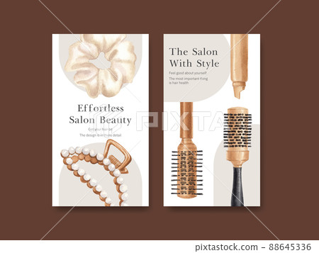 Instagram template with salon hair beauty concept,watercolor style Instagram template with salon hair beauty concept,watercolor style 88645336