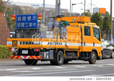 Road marking construction vehicle image Road marking construction vehicle image 88645699