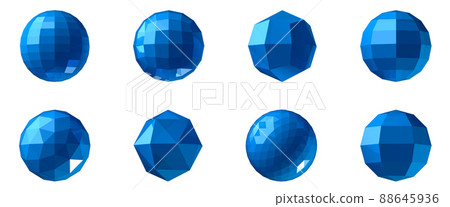 3D illustration of a polyhedral crystal. Diamond, sapphire 3D illustration of a polyhedral crystal. Diamond, sapphire 88645936